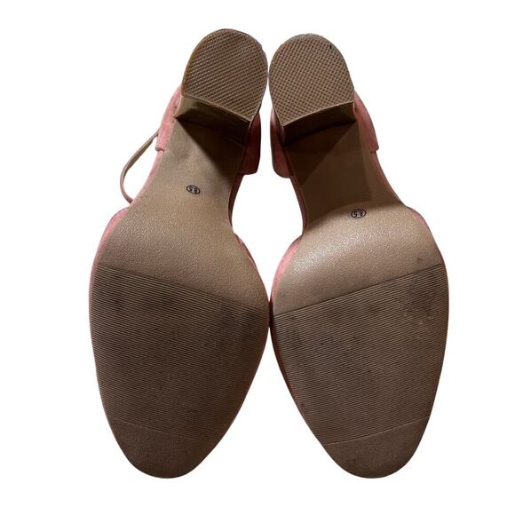 Lulus Chic Laura Mauve Suede Ankle Strap Block 4" inch Heel US 8.5 - Picture 11 of 12